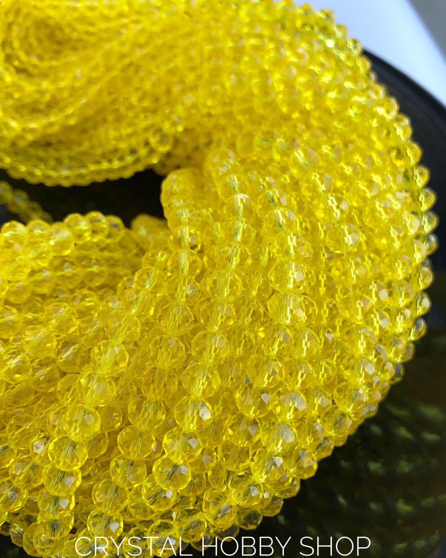 Стеклянные рондели 6 мм жёлтый прозрачный