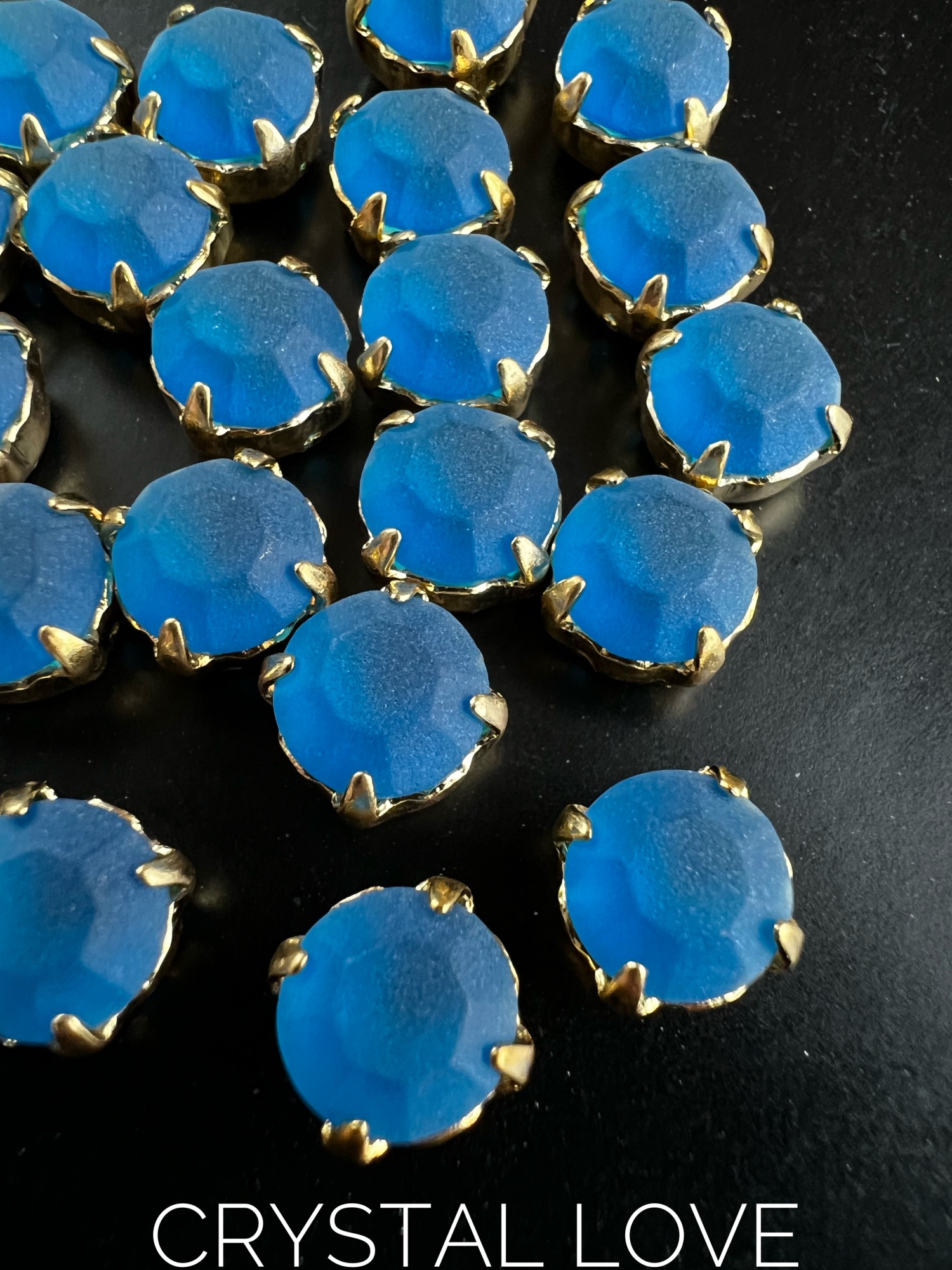 Шатон Preciosa 8 mm Capri blue gold 